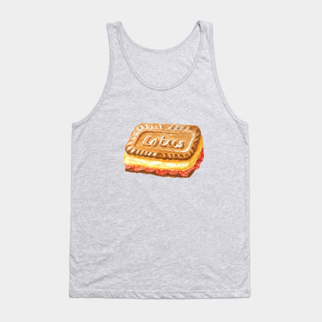 Lotus Biscoff Cookie Ice Cream Sandwich Watercolour Painting Tank Top by toffany's